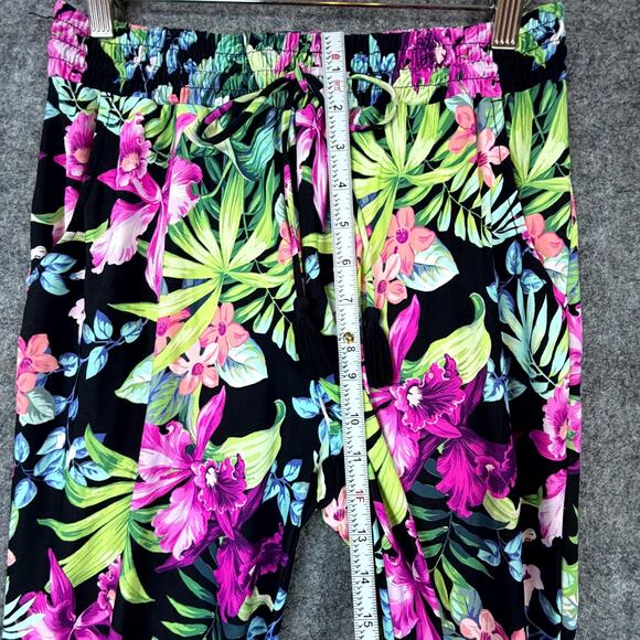 Tommy Bahama Joggers Womens Small Pink Tropical Hawaiian Vibrant Resort Dopamine - Picture 7 of 9